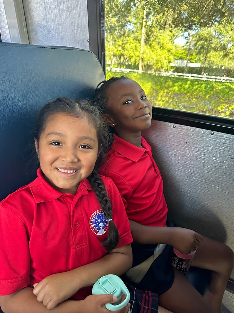 Students on a bus